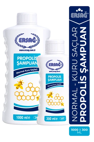 ERSAĞ Aparatlı Propolisli Şampuan 1000 ML - Normal ve Kuru Saçlar ürün görseli 1