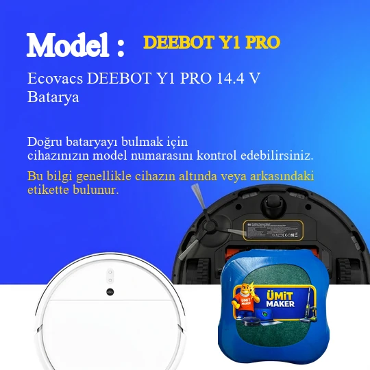 Ecovacs DEEBOT Y1 PRO 6400 mAh Batarya - Resim 2