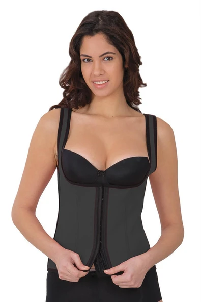 Gri MI 9173 Terletici Agraflı Göğsü Açık Atlet Korse ürün görseli 1