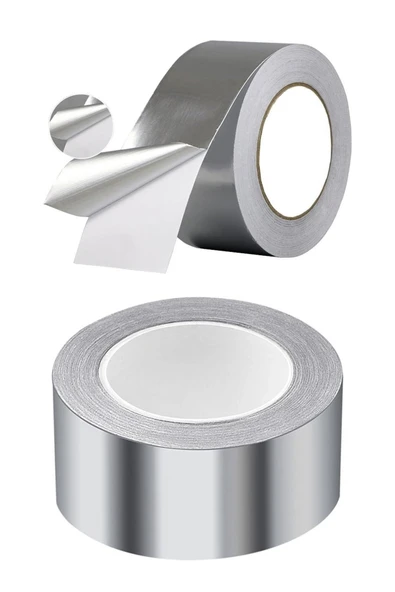 Alüminyum Yanmaz Folyo Bant Tamir Soba Boru Bandı Suya Sıcağa Dayanıklı Yama Düz Gri 45 Mm X 20 M - ürün görseli 1