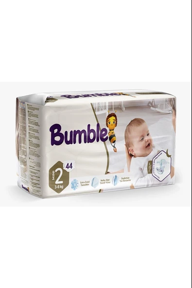 Bumble Mini Bebek Bezi 2 Beden 3-6 Kg 44 Adet ürün görseli 1
