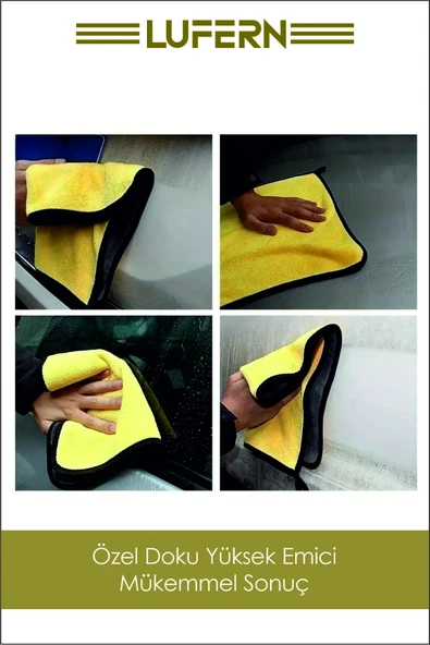 Oto Kurulama Bezi Araç Bez ve Sünger Mikrofiber Temizleme Yıkama Cam Araba Kurulama Havlu ürün görseli 1