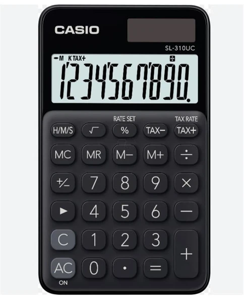Casio SL-310UC-BK Cep Tipi 10 Hane Siyah Hesap Makinesi ürün görseli 1