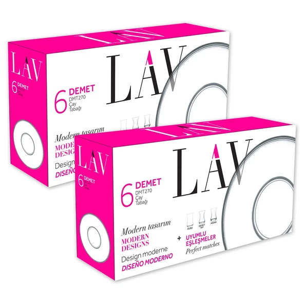 Lav Demet Cam Çay Tabağı 6 lı x 2 Kutu (12 Adet) ürün görseli 1