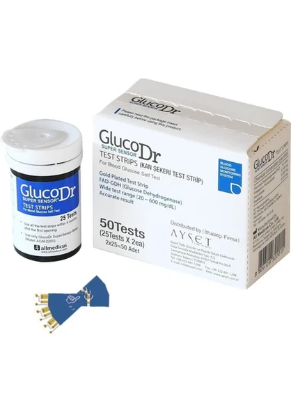 Gluco DR 50LI 1 Kutu Şeker Stribi Glucodr Süper Sensör Stribi ürün görseli 1