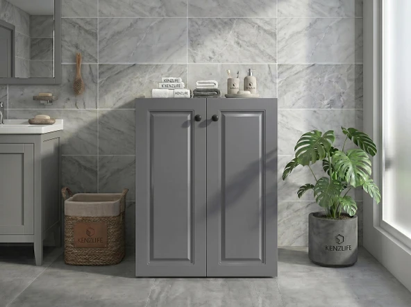 Kenzlife membran çamaşır makinesi dolabı kapaklı tatyana gribyz çerçeve 90*70*60 mebran kapak suntalam gövde banyo ofis kapaklı arkalıksız ürün görseli 1