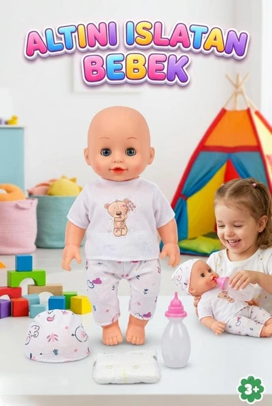 Altını Islatan Bebek Türkçe Konuşan Eğitici Kolları Kafası ve Bacakları Et Şapkalı Oyuncak Bebek ürün görseli 1