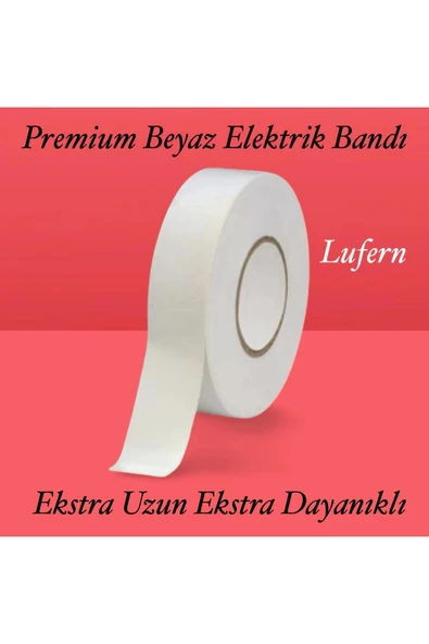 Premium Kalite 1 Adet 20 Mt Kablo Yalıtım PVC Elektrik Bandı Dayanıklı Sızdırmaz Koruma Bant Beyaz ürün görseli 1