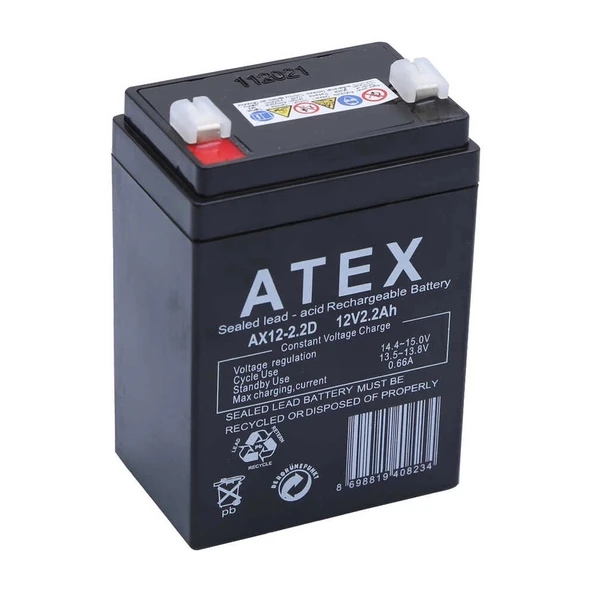 Atex Ax12-2.2 12v 2.2ah Dik Akü - Resim 2