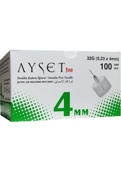 Ayset Fine Insülin Kalem Iğnesi 32G 0.23 x 4mm ürün görseli 1