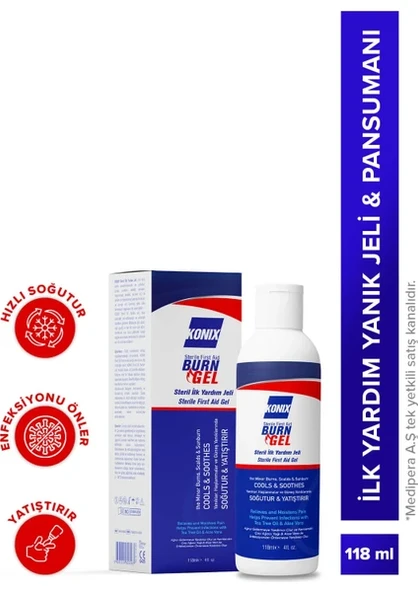 KONIX Steril İlk Yardım Yanık Jeli 118 ml Soğutma ve Yatıştırma Özelliği ile Etkili ürün görseli 1
