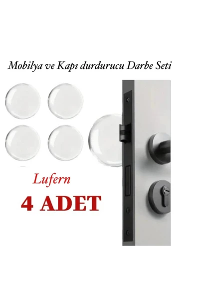 Çok Amaçlı Şeffaf Silikon Mobilya ve Kapı Durdurucu Darbe Pedi 4'lü Set Darbe Emici Yapışkanlı ürün görseli 1