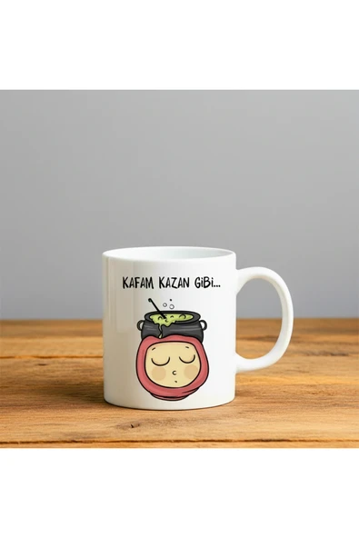 Dekor Kafam Kazan Gibi Baskılı-Hediyelik Seramik Kupa Bardak ürün görseli 1