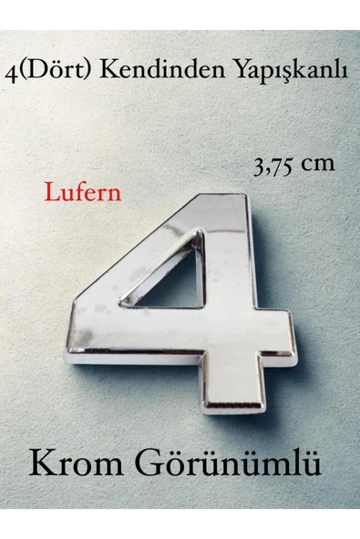 No 4 Kapı Numarası Kendinden Yapışkanlı Masa Dolap Plastik Ev Posta Kutusu Dış Mekan Daire 3,75 cm ürün görseli 1