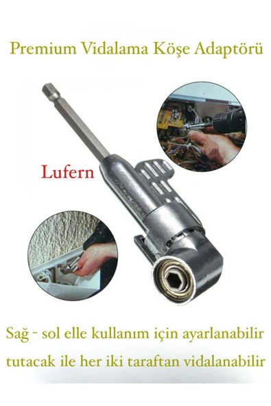 Vidalama Köşe Adaptörü Aparat Pratik Matkap Ucu Dar Alan Kör Nokta Açılı Hızlı Değiştirme Uç Tutucu ürün görseli 1