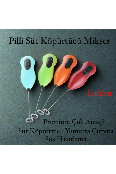 Premium Çelik Uçlu Pilli Mini Kahve Sos Krema Mama Yumurta Çırpıcı Karıştırıcı Süt Köpürtücü Mikser ürün görseli 1