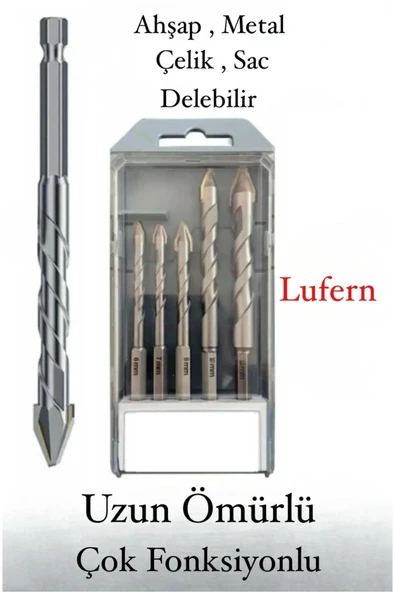 Premium 5 Li Matkap Ucu Elmas Ahşap Metal Sac Demir Çelik Delebilen Çok Amaçlı Parça Kırılmaz ürün görseli 1