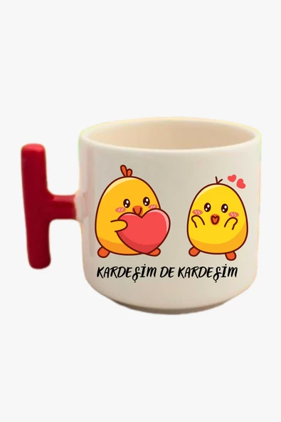 Dekor Kardeşim De Kardeşim El Yapımı Seramik Latte Kupa Bardak ürün görseli 1