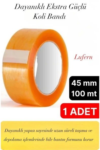 Dayanıklı Ekstra Güçlü 1 Adet 45 mm x 100 mt Koli Bandı Şeffaf Bant Taşınma Ambalaj Estetik Pratik ürün görseli 1