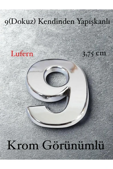 No 9 Kapı Numarası Kendinden Yapışkanlı Masa Dolap Plastik Ev Posta Kutusu Dış Mekan Daire 3,75 cm ürün görseli 1