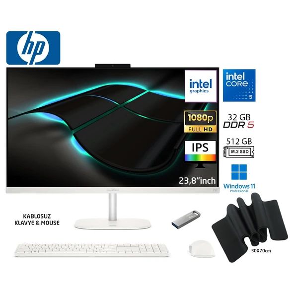 omnistudio 24-CU0009NT Intel Core 5 120U 32GB 512GB SSD W11 Pro 23.8" IPS All In One D61Z0EA Duddi Mousepad+Usbbellek ürün görseli 1