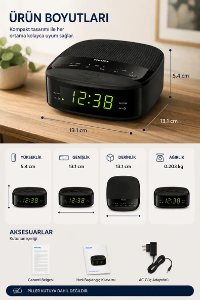 Philips TAR3205/12 Alarmlı ve Saatli Radyo - Resim 3