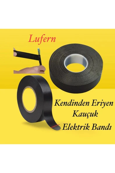 Süper Güçlü 1 Adet Siyah Kauçuk Kendinden Eriyen Bant Elektrik Sızdırmazlık Bandı 5 mt 1.9 cm ürün görseli 1