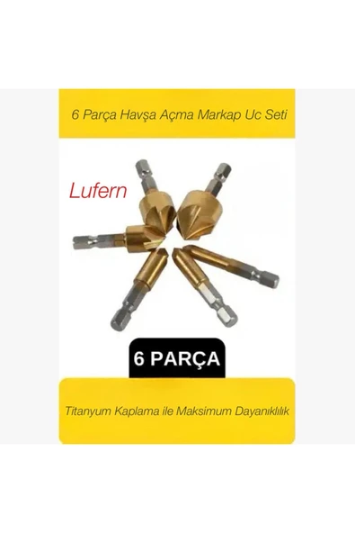 6 Parça Premium Titanyum Kaplama HSS Bits Uçlu Kırılmaz A Kalite Paslanmaz Havşa Açma Matkap Uç Seti ürün görseli 1