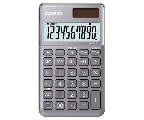 Casio SL-1000SC-GY Cep Tipi 10 Hane Gri Hesap Makinesi ürün görseli 1