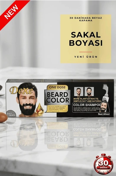 Dexe Siyah Sakal Boyama Şampuanı 80 Ml 20 Dakikada Hızlı ve Pratik Boya ürün görseli 1