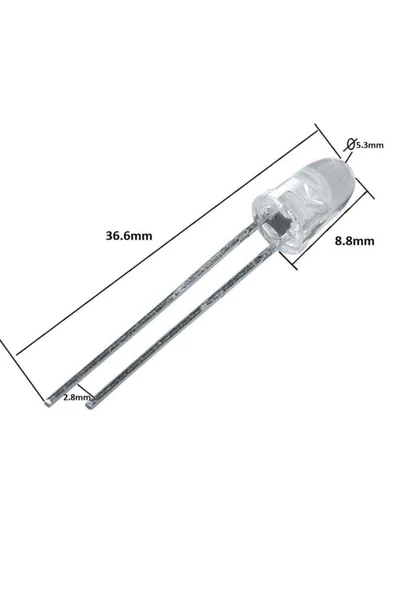 5mm Led Şeffaf Mavi 10 Adet - Resim 3