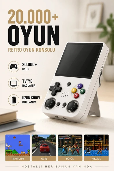 Yeni Nesil Taşınabilir Oyun Konsolu 20 Bin Oyunlu Oyun Cihazı ürün görseli 1
