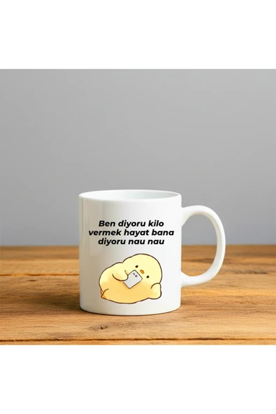 Dekor Ben Diyoru Kilo Vermek Baskılı-Hediyelik Seramik Kupa Bardak ürün görseli 1