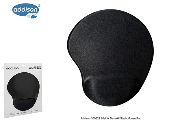 Addison 300521 Bileklik Destekli Siyah Mouse Pad ürün görseli 1