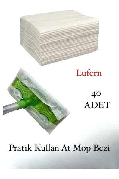 40 Adet Tak Kullan At Islak Mop Yüzey Temizlik Bezi Havlusu İz Bırakmaz Fayans Ahşap Duvar Büyük Boy ürün görseli 1