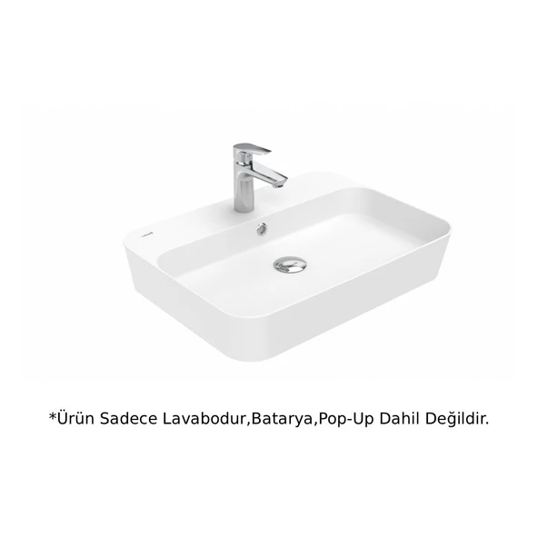 Creavit LP061 LOOP Tezgah Üstü İnce Lavabo 60 cm - Beyaz ürün görseli 1