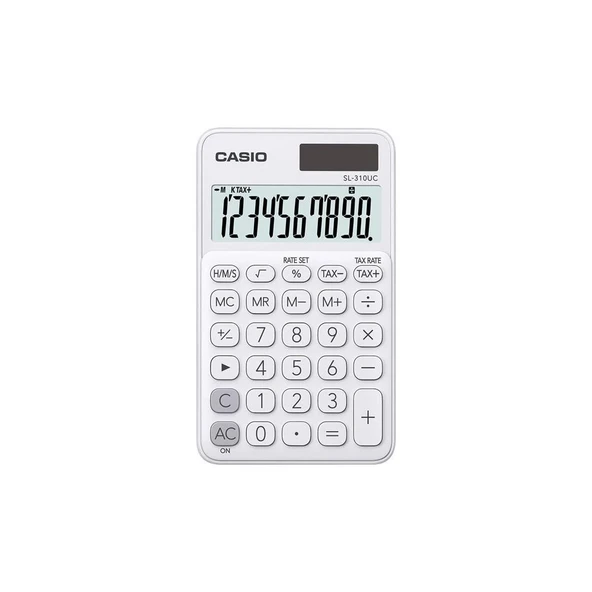 Casio SL-310UC-WE Cep Tipi 10 Hane Beyaz Hesap Makinesi ürün görseli 1