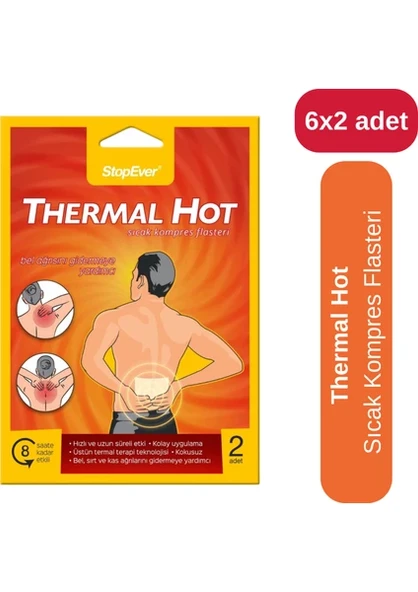 Stopever Thermal Hot Termal Terapi Plasteri 6'lı 13x10 cm Isıtıcı Özellikli Konforlu Kullanım ürün görseli 1