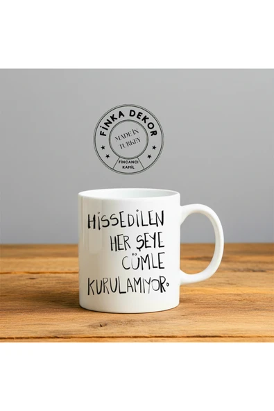 Dekor Hissedilen Herşeye Baskılı-Hediyelik Seramik Kupa Bardak ürün görseli 1