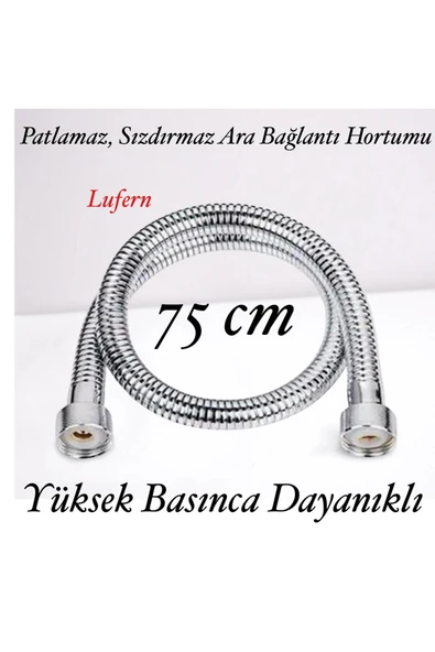 75 cm Kısa Tepe Ara Duş Hortumu Spiral Robot Ara Bağlantı Örgülü Dayanıklı Kopmaz Patlamaz Sızdırmaz ürün görseli 1