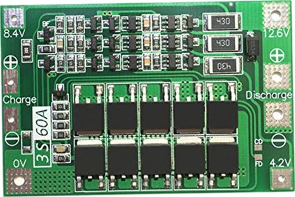 Gözeler 3S 60A Bms Devresi (Balanslı) ürün görseli 1