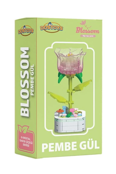 BLOSSOM ÇİÇEK LEGO KRİSTAL PEMBE GÜL ürün görseli 1