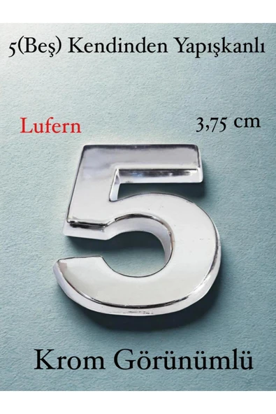 No 5 Kapı Numarası Kendinden Yapışkanlı Masa Dolap Plastik Ev Posta Kutusu Dış Mekan Daire 3,75 cm ürün görseli 1