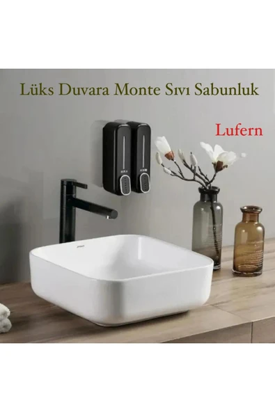 Lüks Duvara Monte Sıvı Sabunluk Duvara Monte Manuel Basmalı Bulaşık Deterjanı 300 ml Şampuan Jel ürün görseli 1
