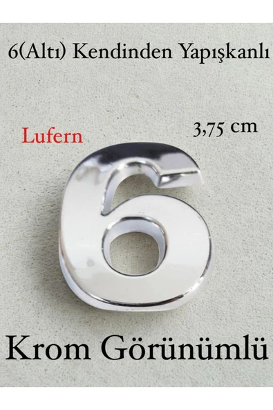 No 6 Kapı Numarası Kendinden Yapışkanlı Masa Dolap Plastik Ev Posta Kutusu Dış Mekan Daire 3,75 cm ürün görseli 1