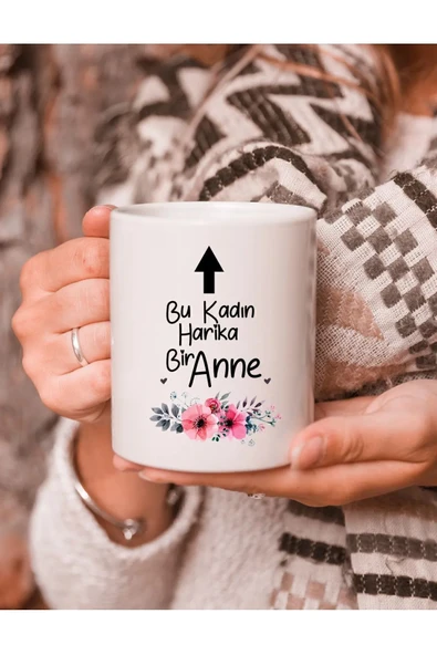 Kupaland Da&te Baskı Bu Kadın Harika Bir Anne Hediye Beyaz Kupa Bardak ürün görseli 1
