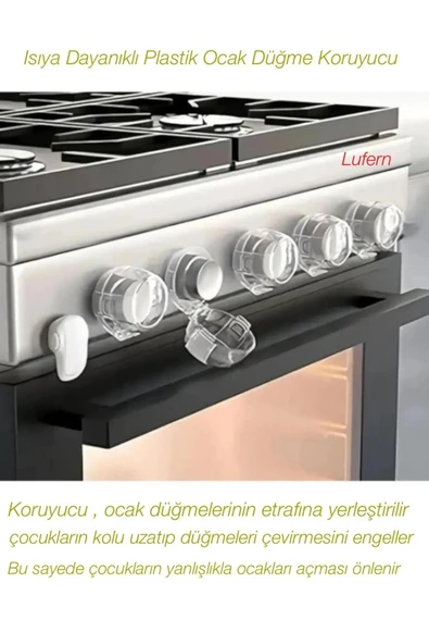 Isıya Dayanıklı Plastik Ocak Düğme Koruyucu Düğme Kilidi Emniyet Düzeneği Çocuk Gaz Sızıntısı ürün görseli 1