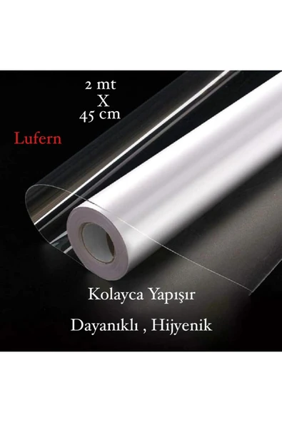Eşya Koruyucu Şeffaf Film 2 Metre x 45 Cm Yağ Tutmaz Duvar Çizilme Engelleyici Film Folyo Yapışkanlı ürün görseli 1