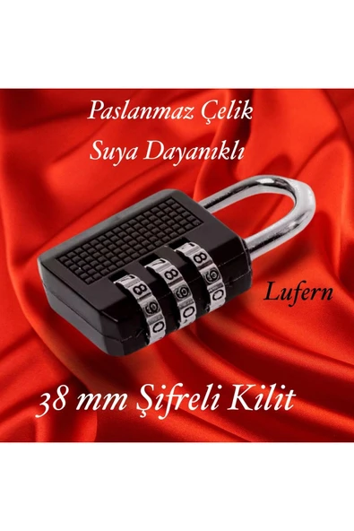 38 mm 3 Basamaklı Haneli Şifreli Premium Paslanmaz Çelik Küçük Ekstra Güçlü Şifreli Asma Kilit ürün görseli 1