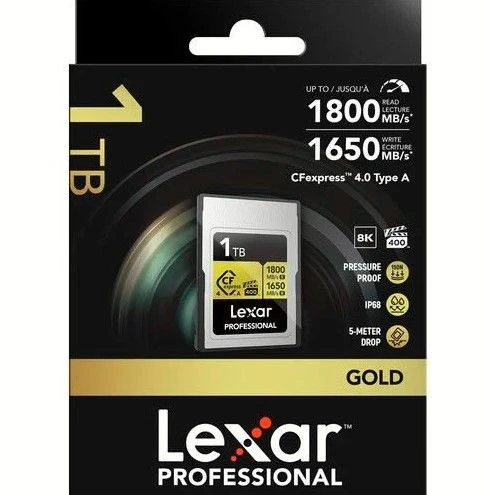 Lexar 1TB Professional GOLD CFexpress 4.0 Type A Hafıza Kartı ürün görseli 1
